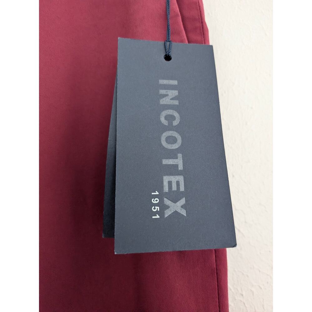 Incotex NWT Royal Batavia Chinos Plum Size 50 (US 34) Slim Fit Cotton Flaws $395 - Picture 5 of 10